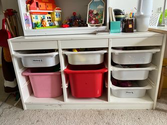 IKEA TROFAST White Storage Unit with Bins