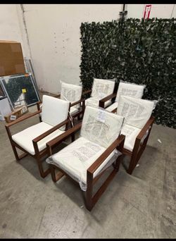 New Acacia Wood Indoor Outdoor Dining Chair 2 for $150 / 4 for $280 / 6 for $395