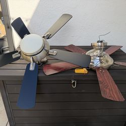 Two — Hampton Bay Midili 44 in. Ceiling Fan with Light Kit and Remote Control