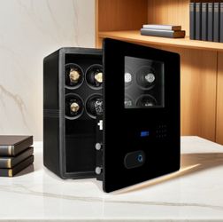 Driklux Luxury Watch Winder Safe 8 Slot Fingerprint Lock LED Display Collector Storage Black