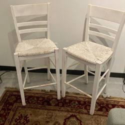 Wood and wicker stools