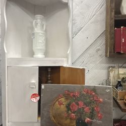 Small Vintage Corner Cabinet Shelf