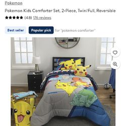 Pokemon Twin Bed Reversible Comforter 