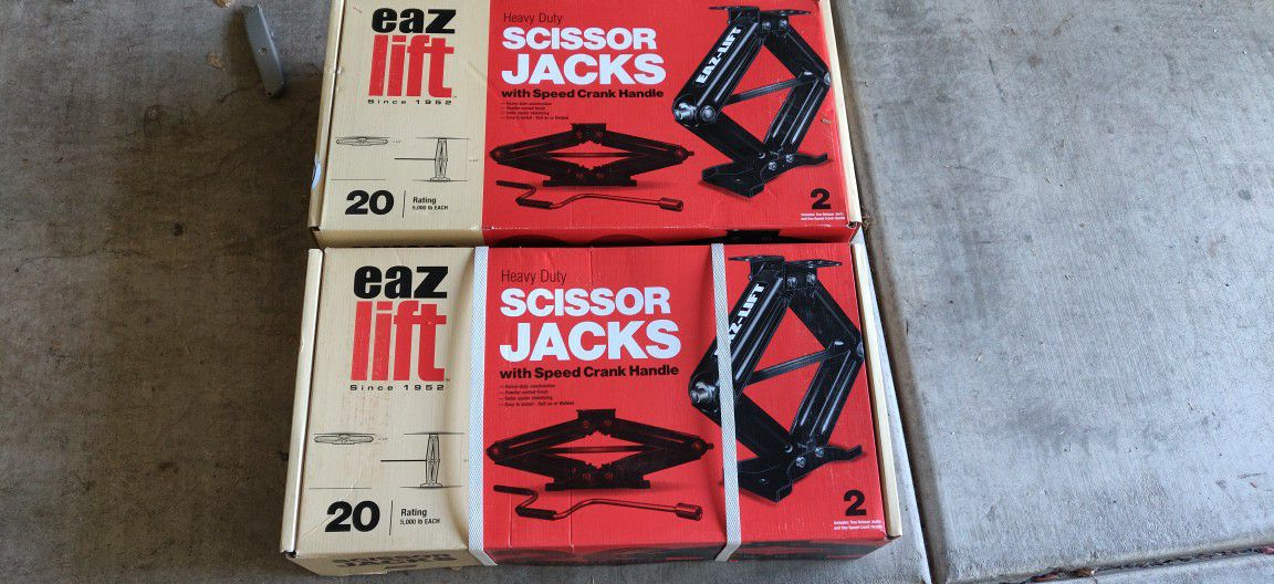 2X NEW IN BOX Eaz-Lift 20" RV Stabilizing Scissor Jacks - Pack of 2 (5,000lb rating)