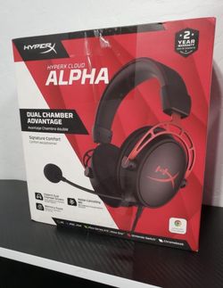 New HyperX Cloud Alpha Gaming Headset Headphone Wired Detachable Noise Cancelling Microphone Dual Chamber Drivers Memory Foam Over-ear Soft Leatherett