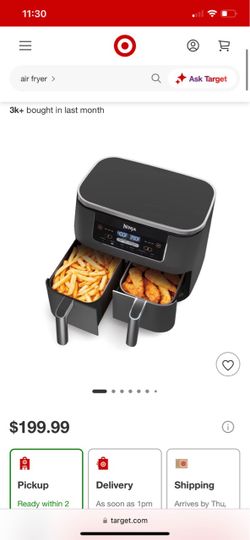 New Ninja Foodi 2 Basket Airfryer 8QT capacity