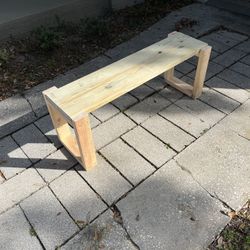 4 Foot Long Sold Wood Bench American Made