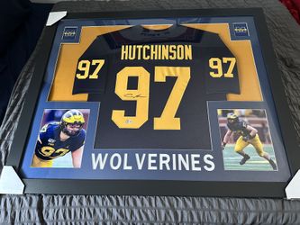 Aidan Hutchinson Autographed Framed Michigan Jersey