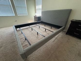 King bed frame with headboard