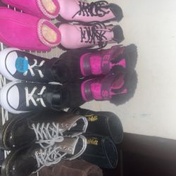 basket of kids shoes sz10-11