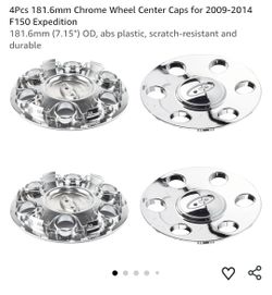 New 4Pcs 181.6mm Chrome Wheel Center Caps for 2009-2014 F150 Expedition
181.6mm (7.15") OD, abs plastic, scratch-resistant and durable