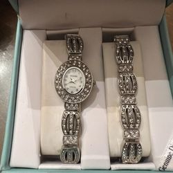 Diamond Set Watch And Bracelet 