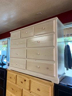 Whitewash 9 drawer dresser
