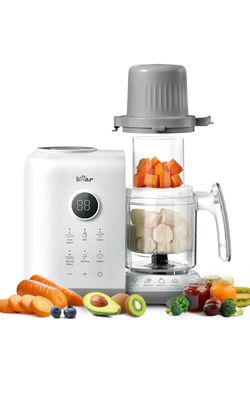 Bear Baby Food Maker Steamer&Blender with Dual-Layer Steam Baskets, 18.5oz OneStep Baby Food Processor Puree Maker Grinder Mills Bottle Warmer, Steril