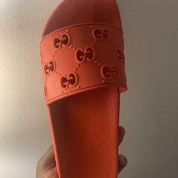 Gucci GG Slide Sandal, Rubber Red