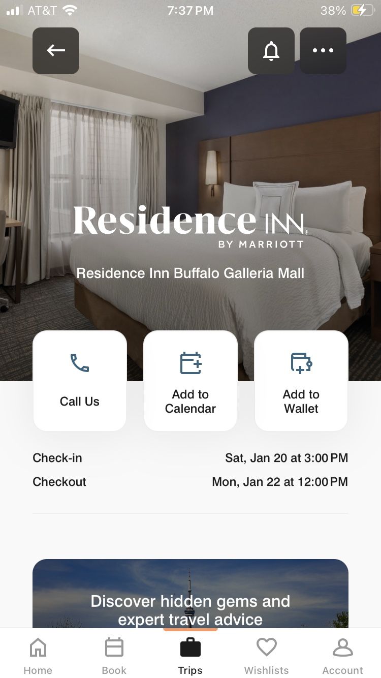 Kansas City Chiefs @ Buffalo Bills Sun 1/21 Hotel Residence inn Buffalo Galleria Mall 