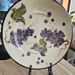 Handmade Hand Painted Pottery Pasta Dish 