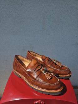 Stuart Weitzman "Manila" Loafers in "Brandy Mirror" Brown Leather, US Women's Size 11.5 (True Size 10.5/11)