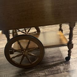 Vintage Drop-Leaf Tea Cart/ Bar Cart (1950”s-60”s