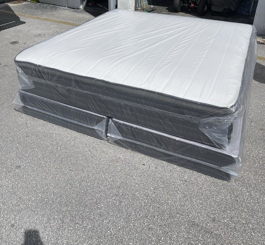 NEW MATTRESS KING SIZE PILLOW TOP AND BOX SPRING 2pcs