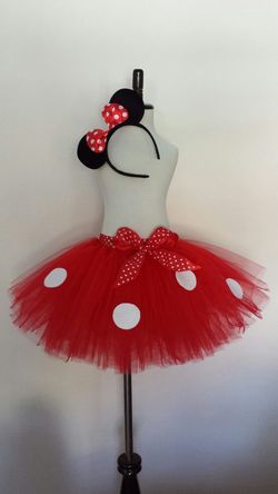Red Minnie Mouse Tutu with Ear Headband