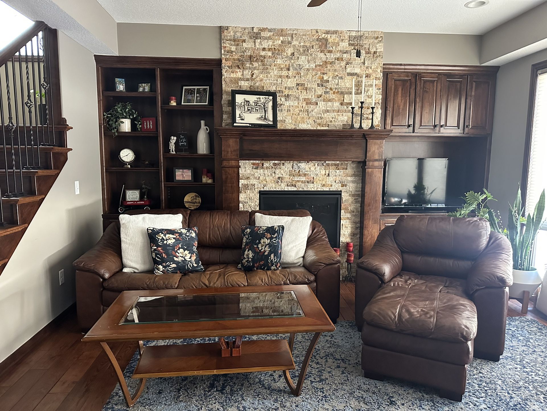 REAL leather FULL Living Room Set