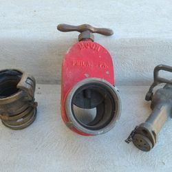 Vintage Philadelphia Fire Dept. Fire Hose Attachments 