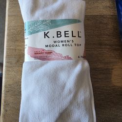 K. Bell, Womens Mobal Roll Top Socks Size 5.5-10