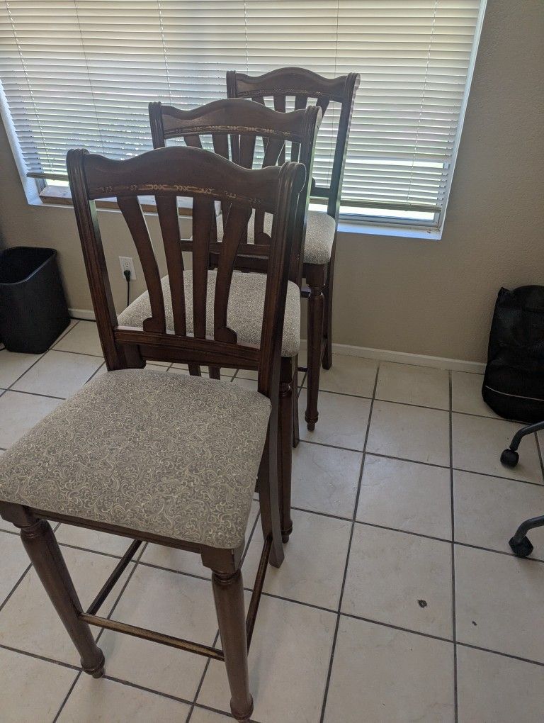 3 Bar Height Chairs - Freshly Upholstered