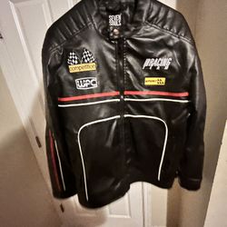 Black Leather Racing Jacket 