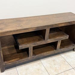 Solid Wood Media Console / TV Stand – Dark Wood