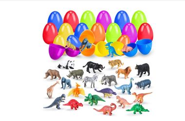 Easter Eggs with Animal and Dinosaur Figures