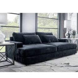Black Velvet Sofa 