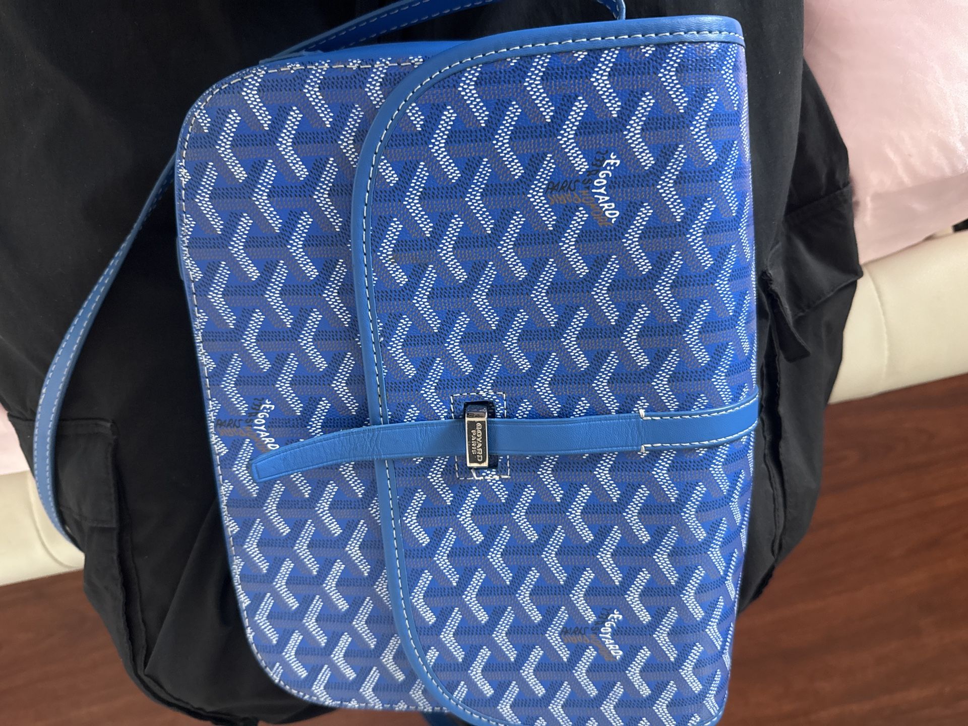 Goyard Belvedere Blue Messenger Bag