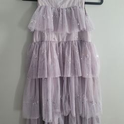 Girls silver glitter dress