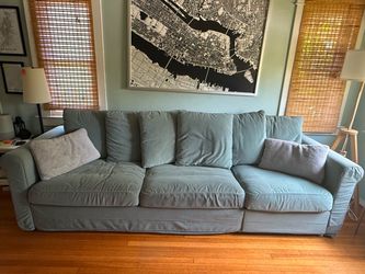 Large 3-Seat Sofa bed/ Couch – Soft Blue-Green