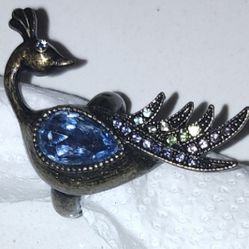 Antique Brushed Peacock Ring  Size 7
