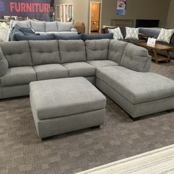 Dark Grey Sectional Couch 