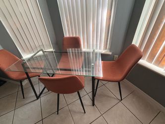 Glass dining table