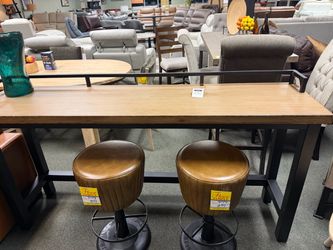 Mushroom chairs and bar height table