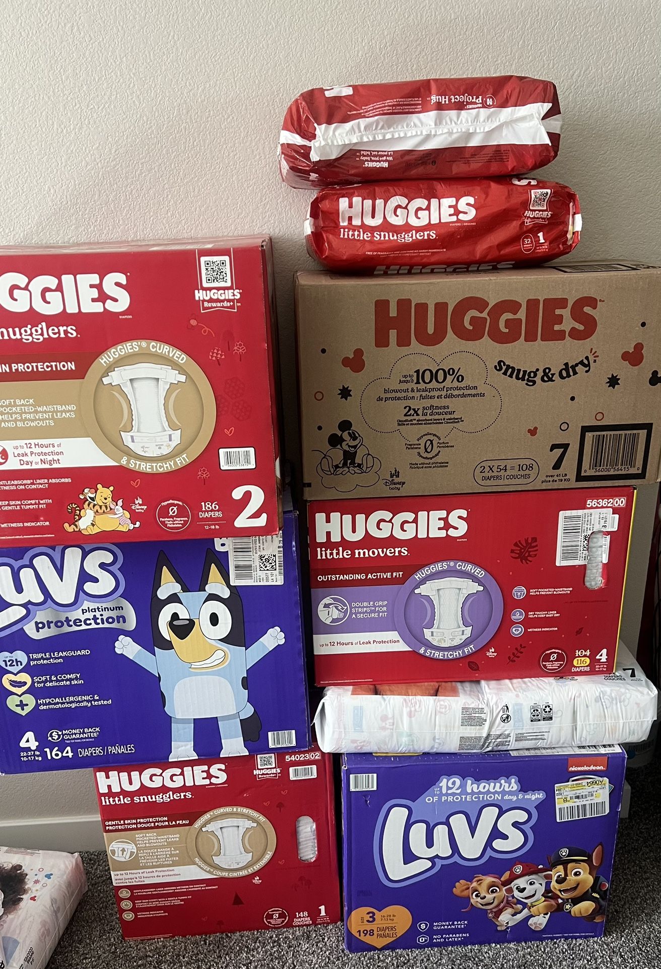 Size 1-4 Diapers Size 7 Diapers