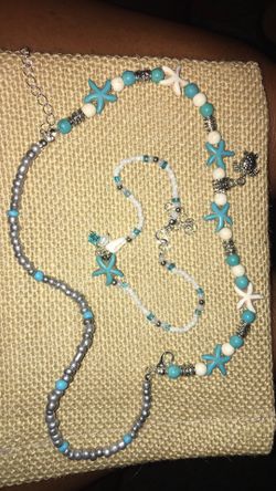 Starfish & sea turtle Anklet and bracelet set