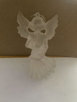 Angel. Crystal clear. Ornament.$3. About 3 1/2 Inches High, Very Beautiful Angel To Add To Your Collection.