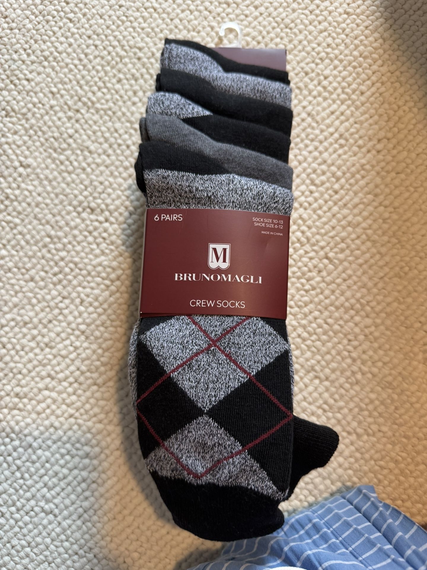 New Men’s 6 Pack Of Dress Argyle Crew Socks 
