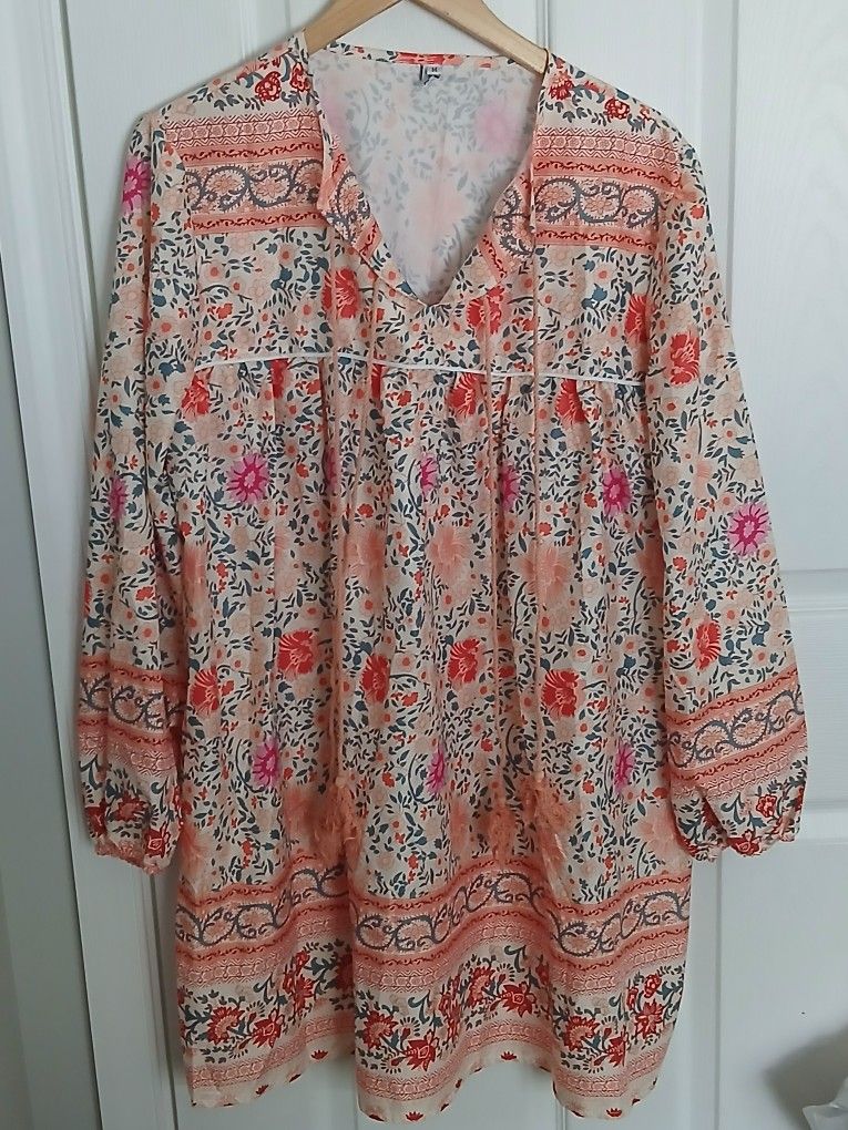 MISSLOOK Floral Lightweight Tunic Dress