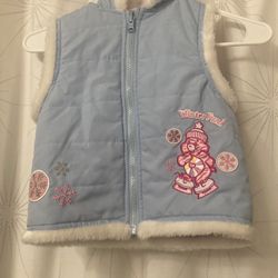 Care Bears Girls Hooded Sleeveless Jacket, 6/6X, Polyester 