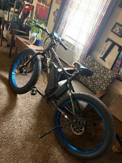 Fat Tire Electric Bike Black and Blue