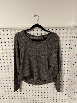 Obey Gray Marled Crop Sweatshirt