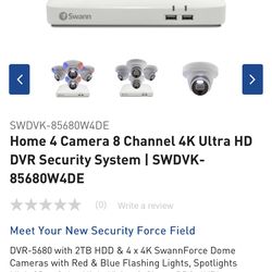 Swann 8 channel 4 dome cameras security kit 4K BRAND NEW!!