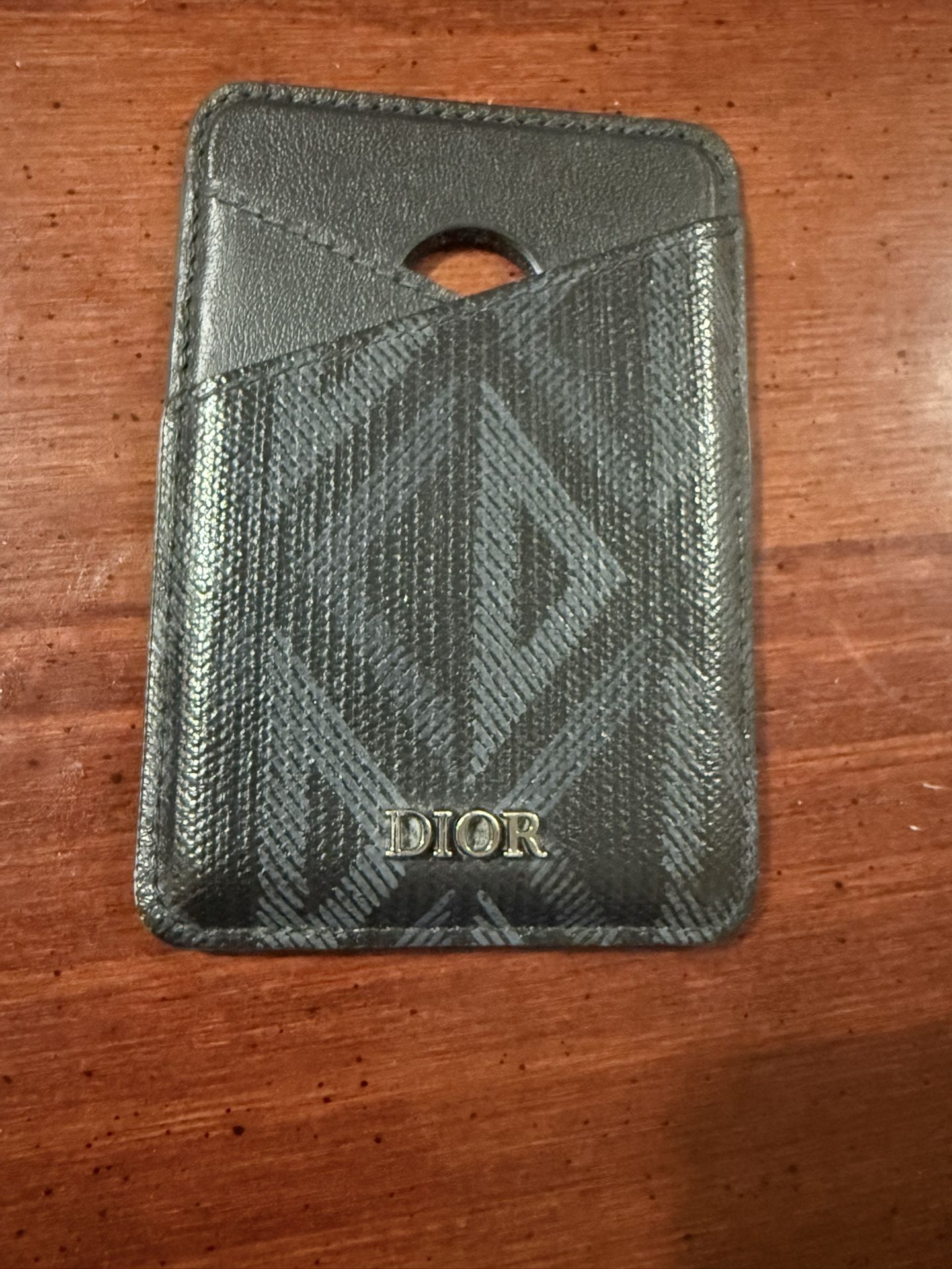 Dior CD Diamond Canvas Magnetic Card Holder